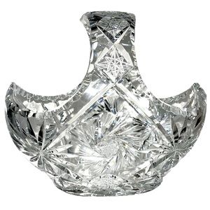 American brilliant cut basket large vintage crystal pinwheel easter basket